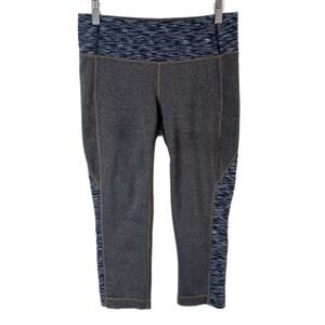 Athleta Women's Splits Revelation Capri Leggings Size M 983256 Gray Blue Print